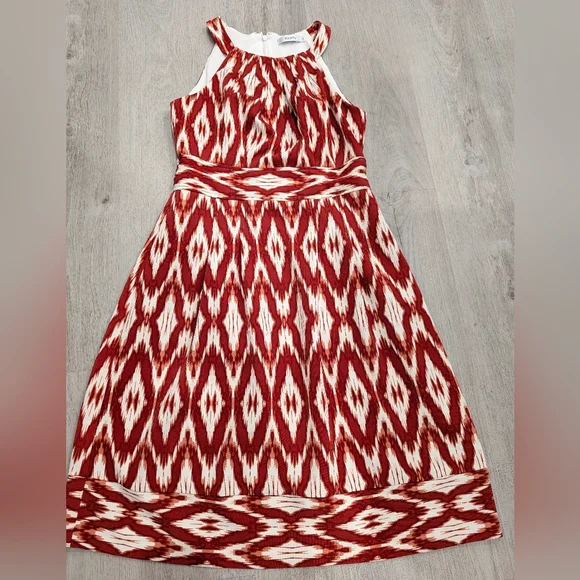 Ricki's Orange and White Patterned Sleeveless Dress With Pockets Size 0 - Picture 3 of 10